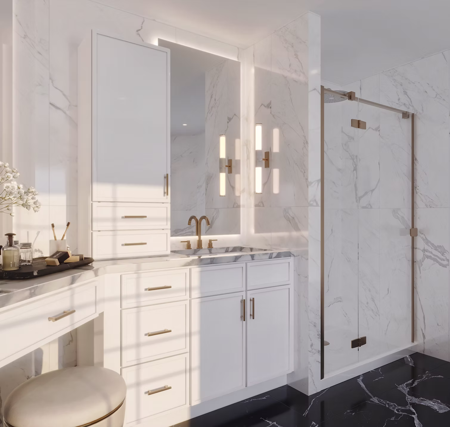 Installed custom kitchen