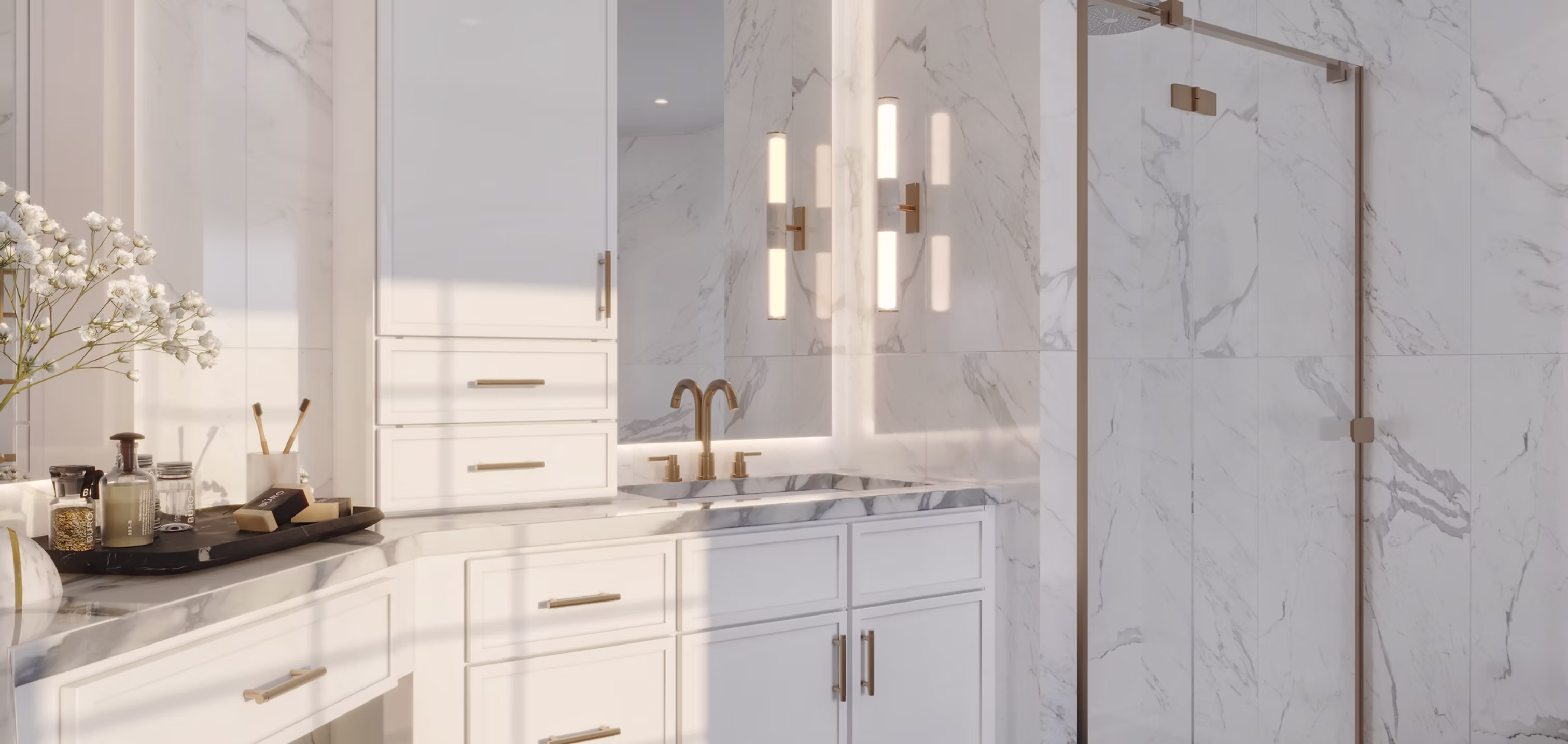 Bright custom kitchen designed by Eastern Cabinet & Stone