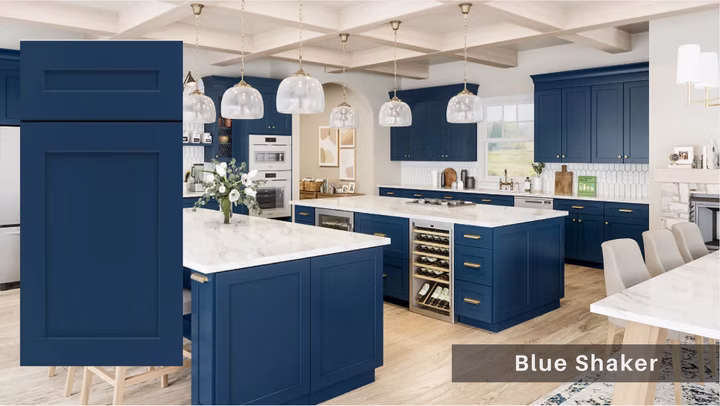 Blue Shaker cabinet finish