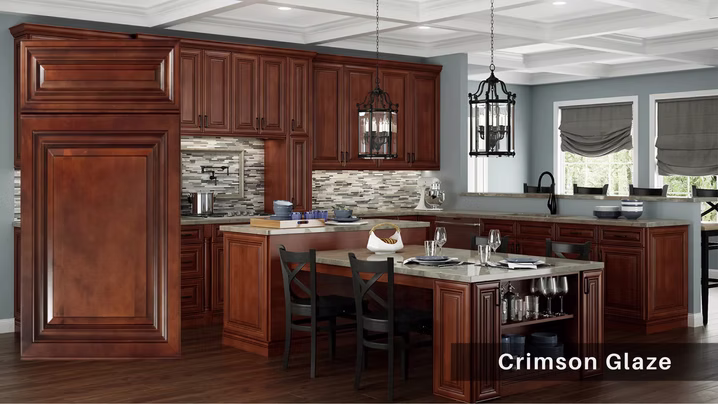 Crimson Glaze cabinet finish
