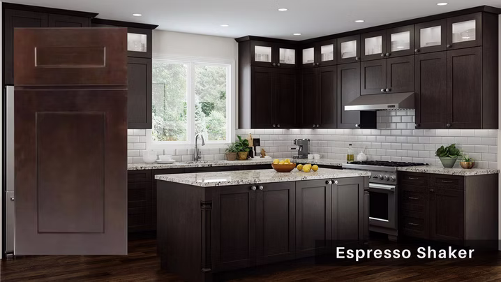 Espresso Shaker cabinet finish