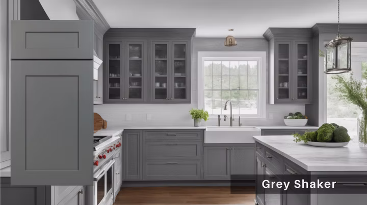 Gray Shaker cabinet finish
