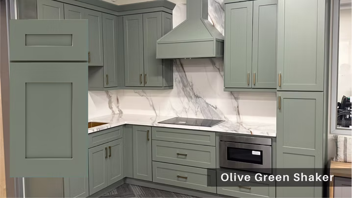 Olive Green Shaker cabinet finish